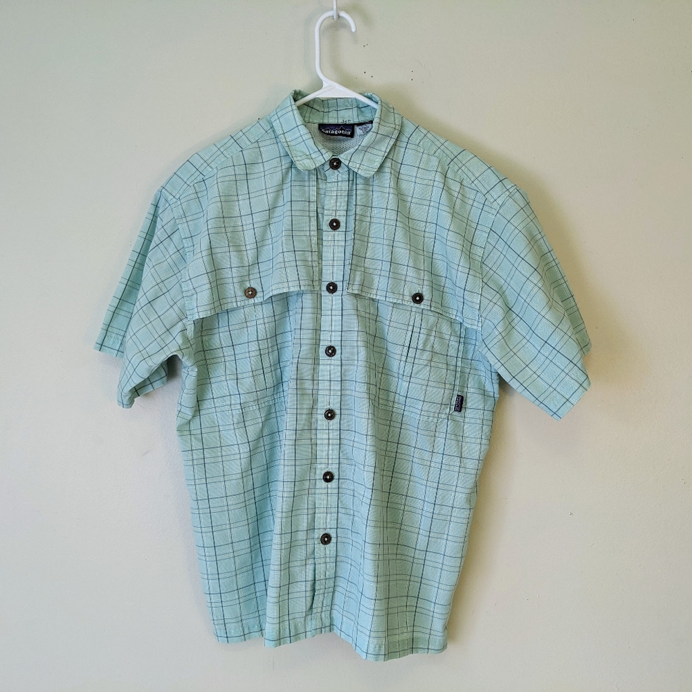 Patagonia Men's Shirt Sz M Short Sleeve Mint Green